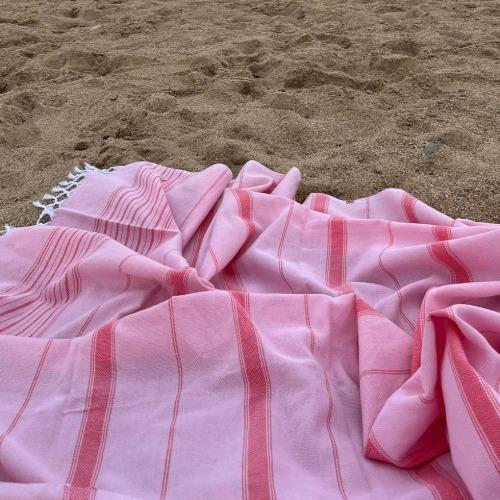 [OTTOMANIA] TURKISH SEA HAMMAM TOWEL ― powder pink/coral red