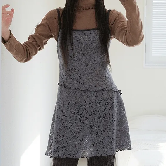 포그 레이스 배색 레이어드 ops 2color