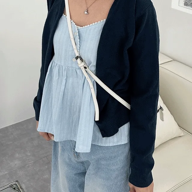 파스텔 레이스 미니 레이어드 뷔스티에 나시 블라우스