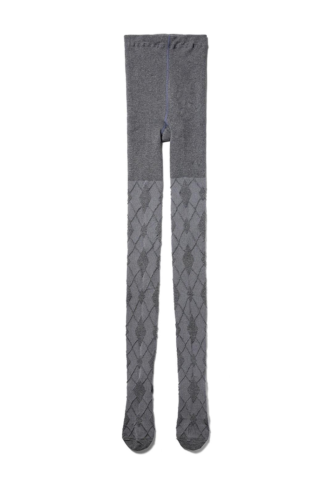 ARGYLE COTTON TIGHTS, GRAY