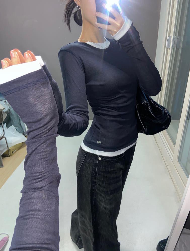 CHARM SLEEVE TEE (4COLOUR)