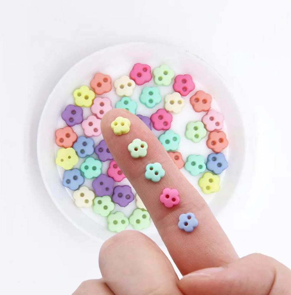 파스텔 미니단추 꽃6mm 인형단추 인형옷만들기