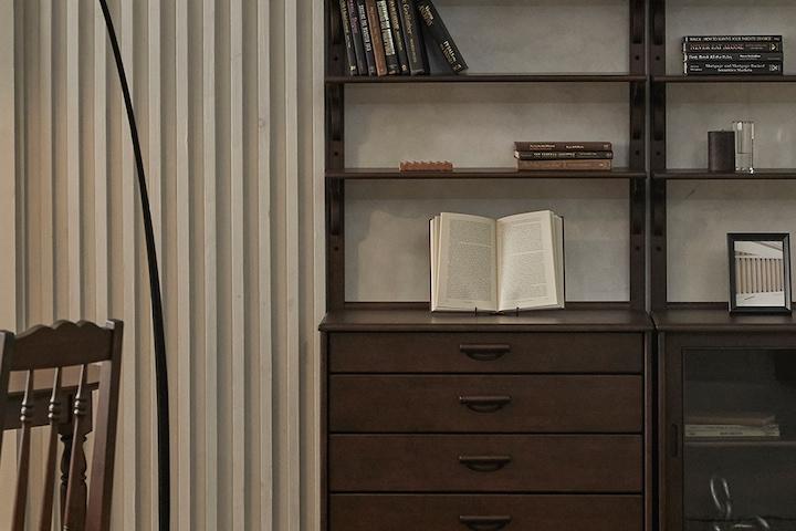 1954 원목 홈카페장 월넛 빈티지 그릇장 선반 수납장