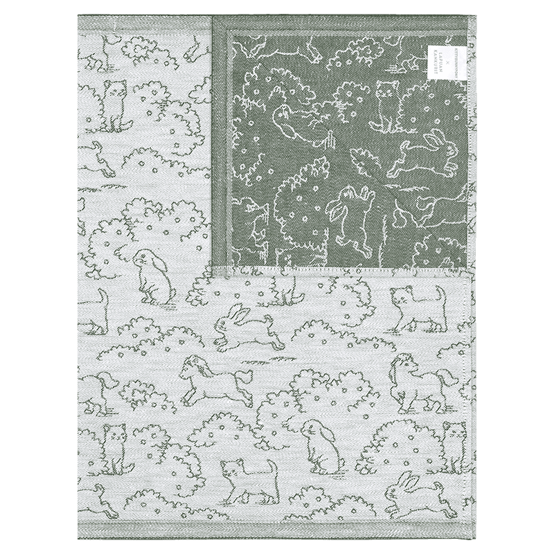Kittybunnypony Grove Green Tea Cloth by Lapuan Kankurit 키티버니포니 그로브 그린 티 타월