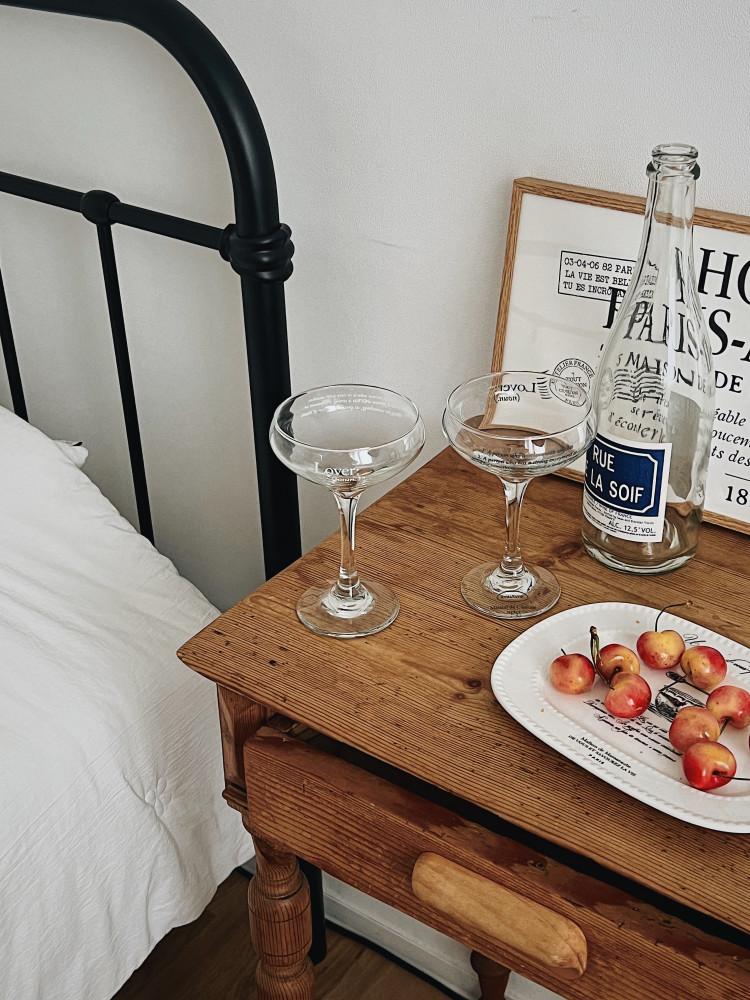 Lover: 쿠페 와인잔 (250ml) / 레터링 와인잔 홈카페 유리컵