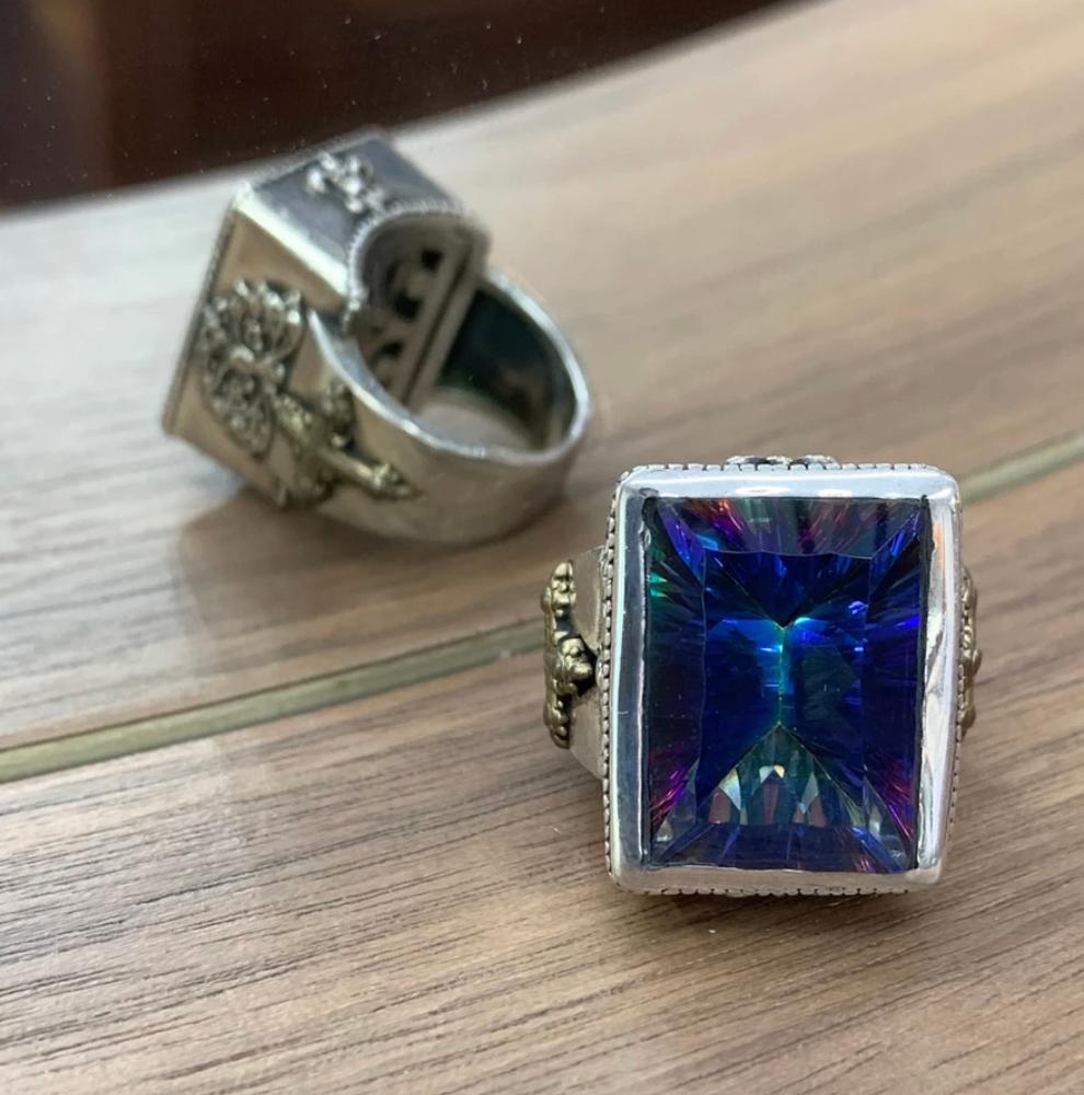 mystic topaz bold ring