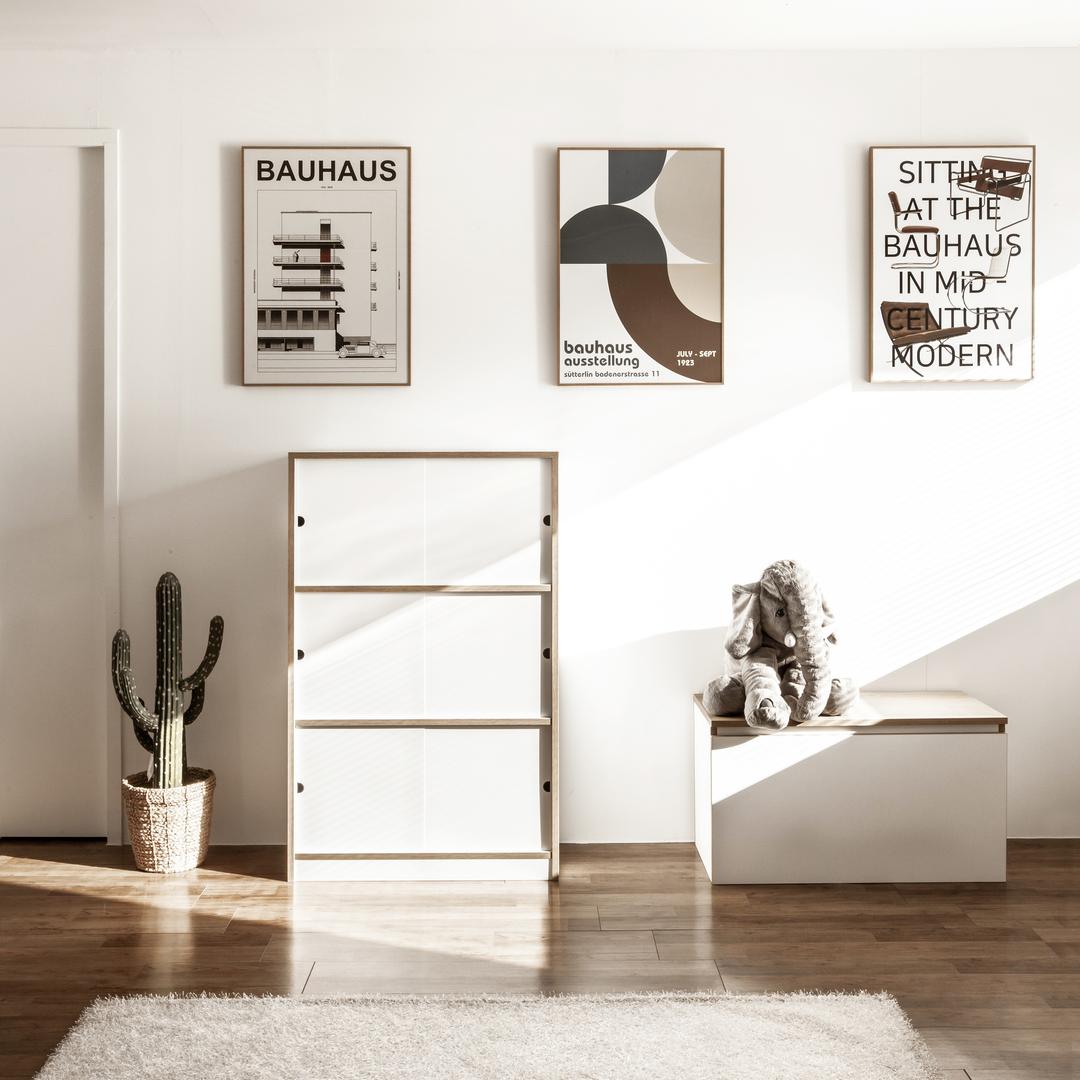 블라인드 책장 (3단)