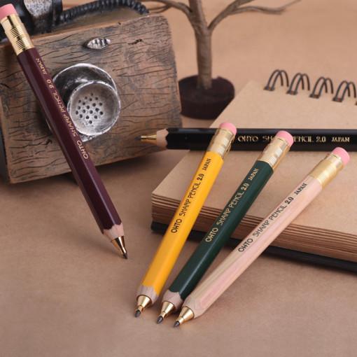 오토 홀더 샤프 우드 2.0mm 목재 토익 클러치 펜슬 스케치 드로잉 목공 목수