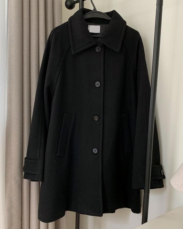 울 A라인 하프 코트 (블랙 당일 출고 가능)