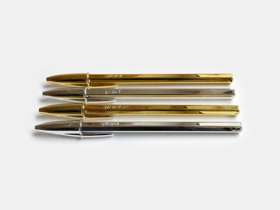 Metallic Bic Pen - Gold (blue ink)