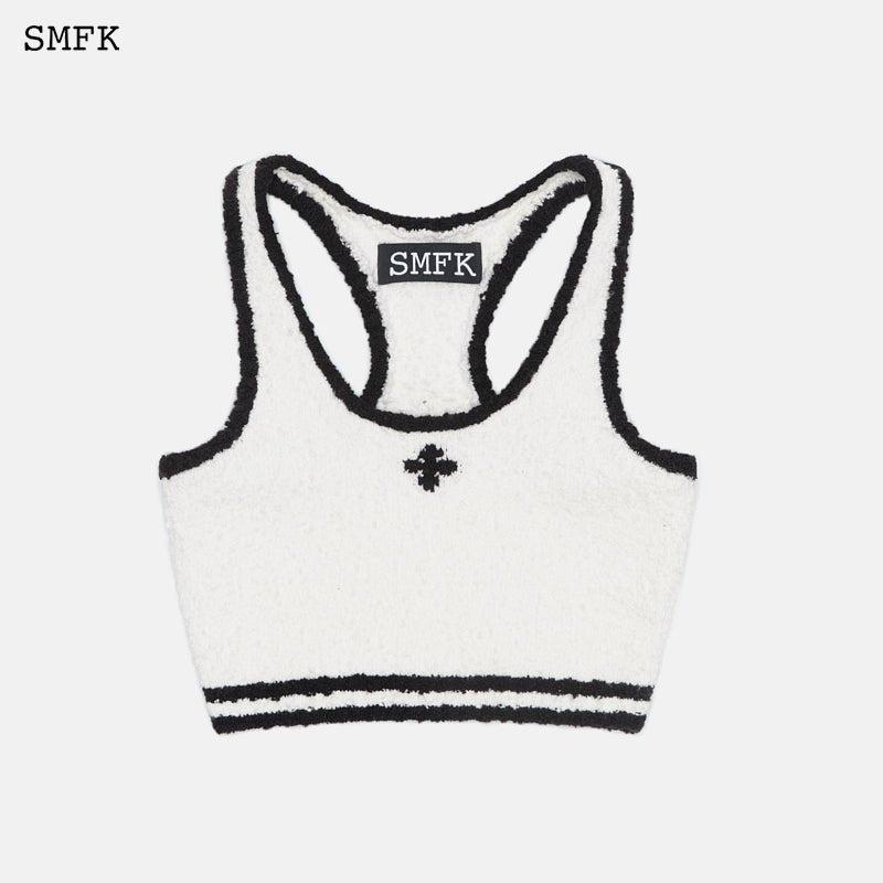 Vintage Campus Knit Vest White - S