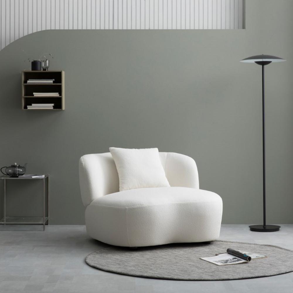 바리 1인용 부클원단 스타일클린 워셔블 패브릭소파 아이보리 [BS2700]