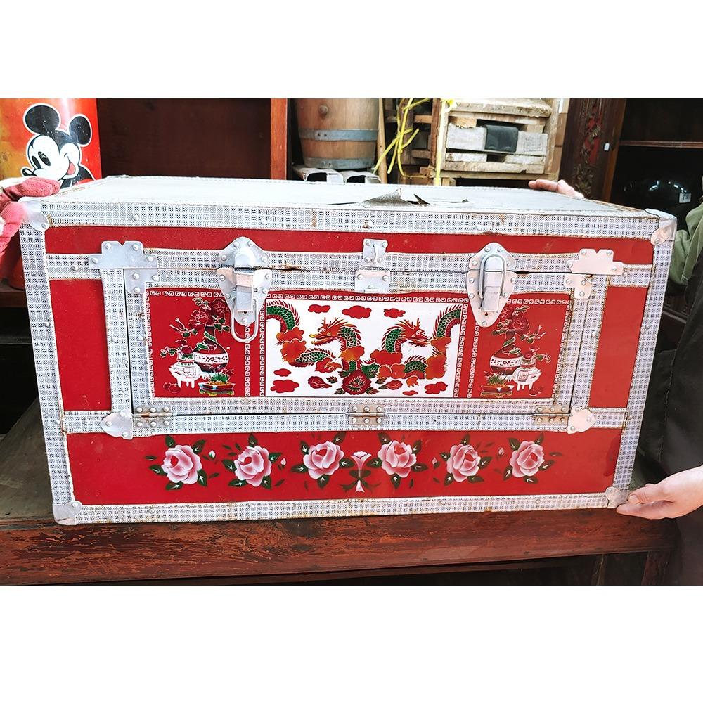 빨간 옛날 할머니 이불장 궤짝 중고 고가구 옛날가구