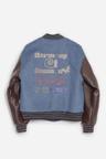 Grandpa Varsity Jacket-Blue&Walnut