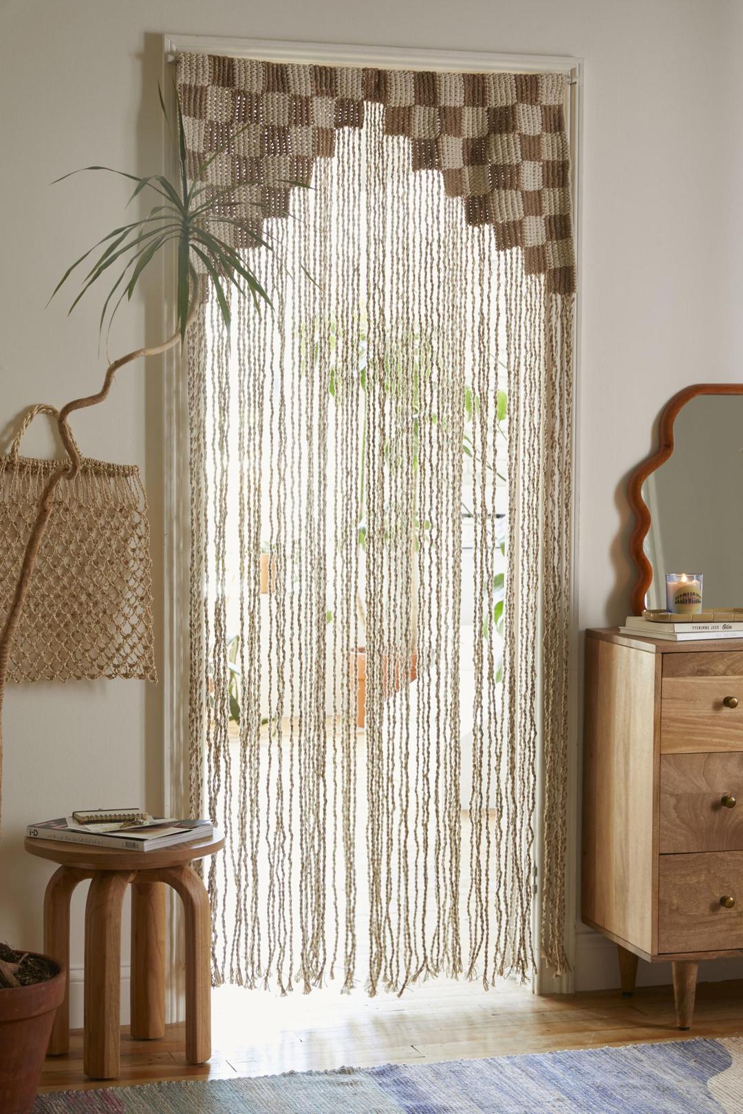 Checkerboard Macrame Door Portal