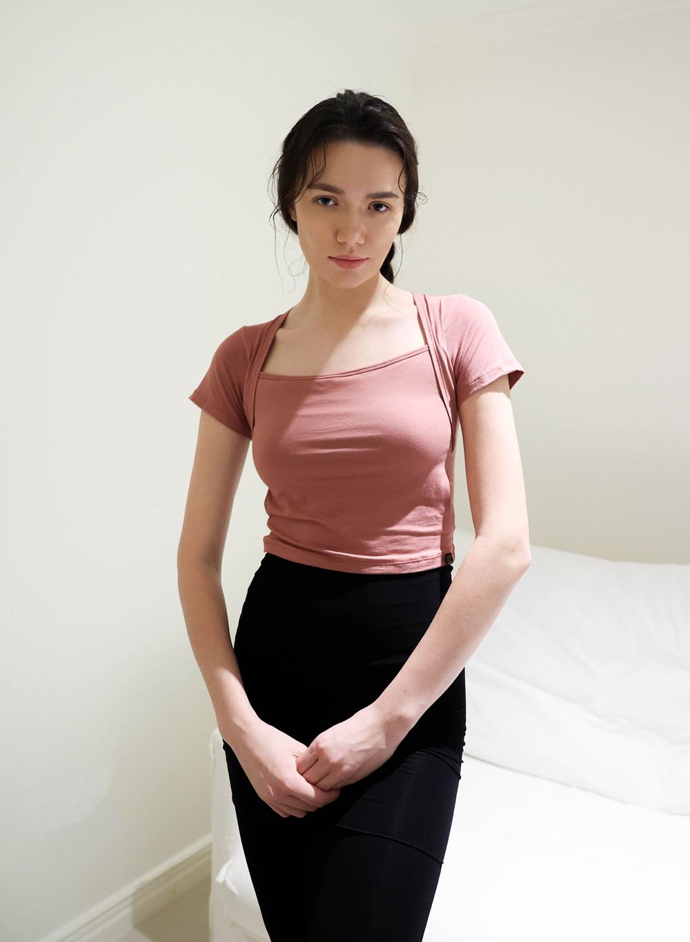 조이 숏 슬리브 - 로즈핑크