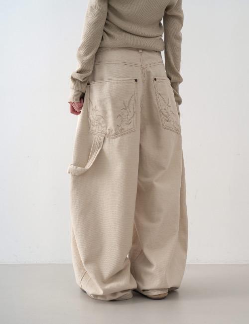 로웨어 needle pocket carpenter denim pants