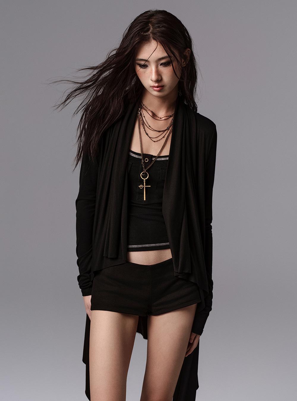 Unbuttoned Loose-Fit Long Cardigan