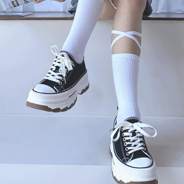 [❤주문폭주/단독할인❤]레이디슈 4cm 통굽 플랫폼 배색 스티치 스니커즈 운동화 5456