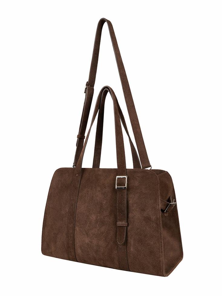 스웨이드 보스턴 백(DARK BROWN)