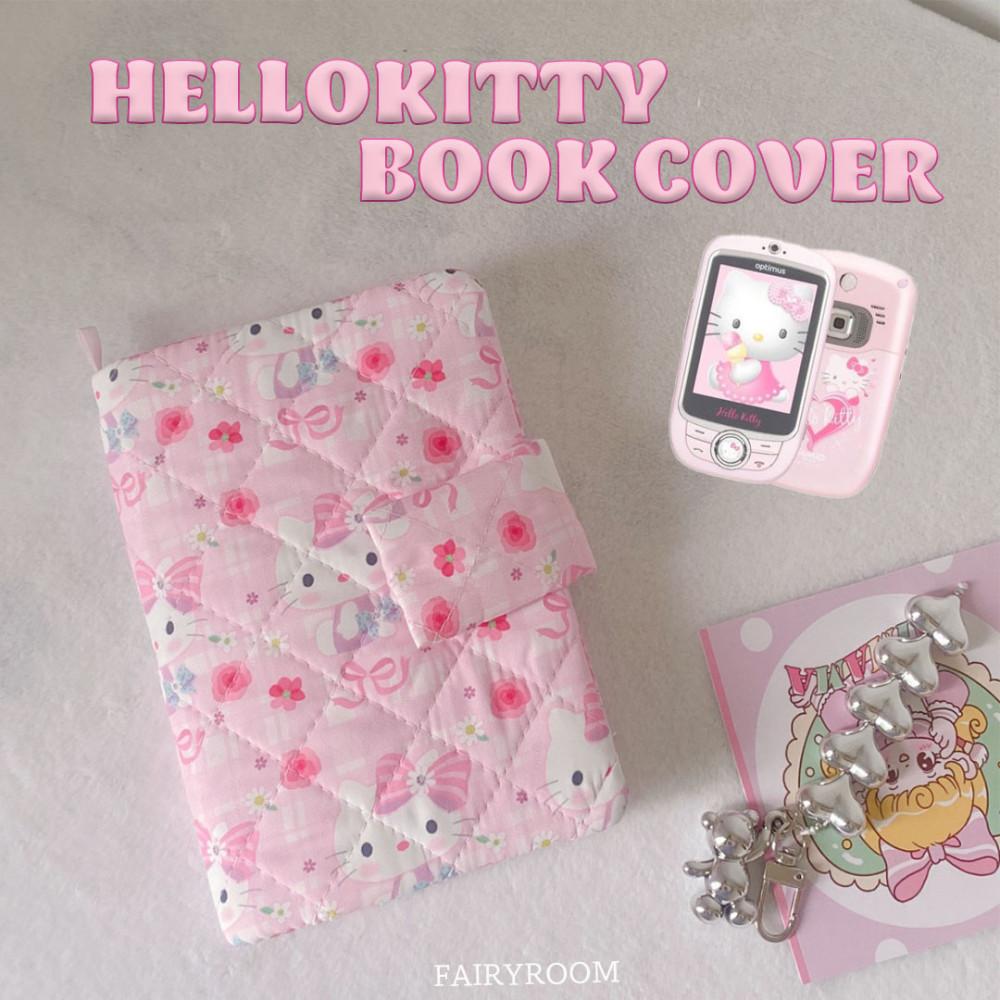 핸드메이드 키티 딸기우유 북커버