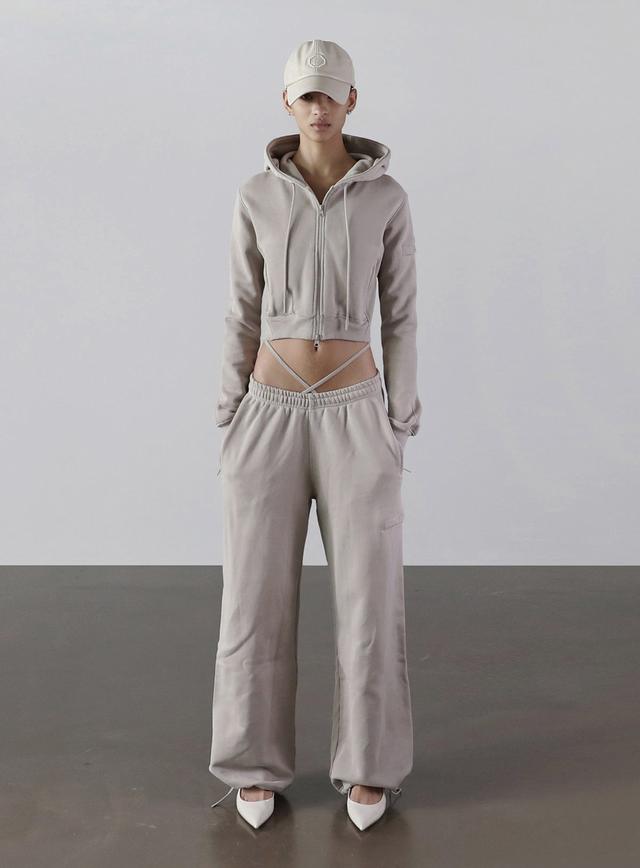 락케이크 Beige Label Eyelet 2way Jogger Pants - Gray - 위시버킷