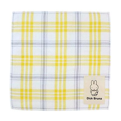 미피(miffy) 컬러플 체크 손수건, 미니타올, 핸드타올(Yellow)