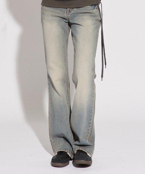 NOI996 라이트 부츠컷 데님 팬츠 (라이트블루)