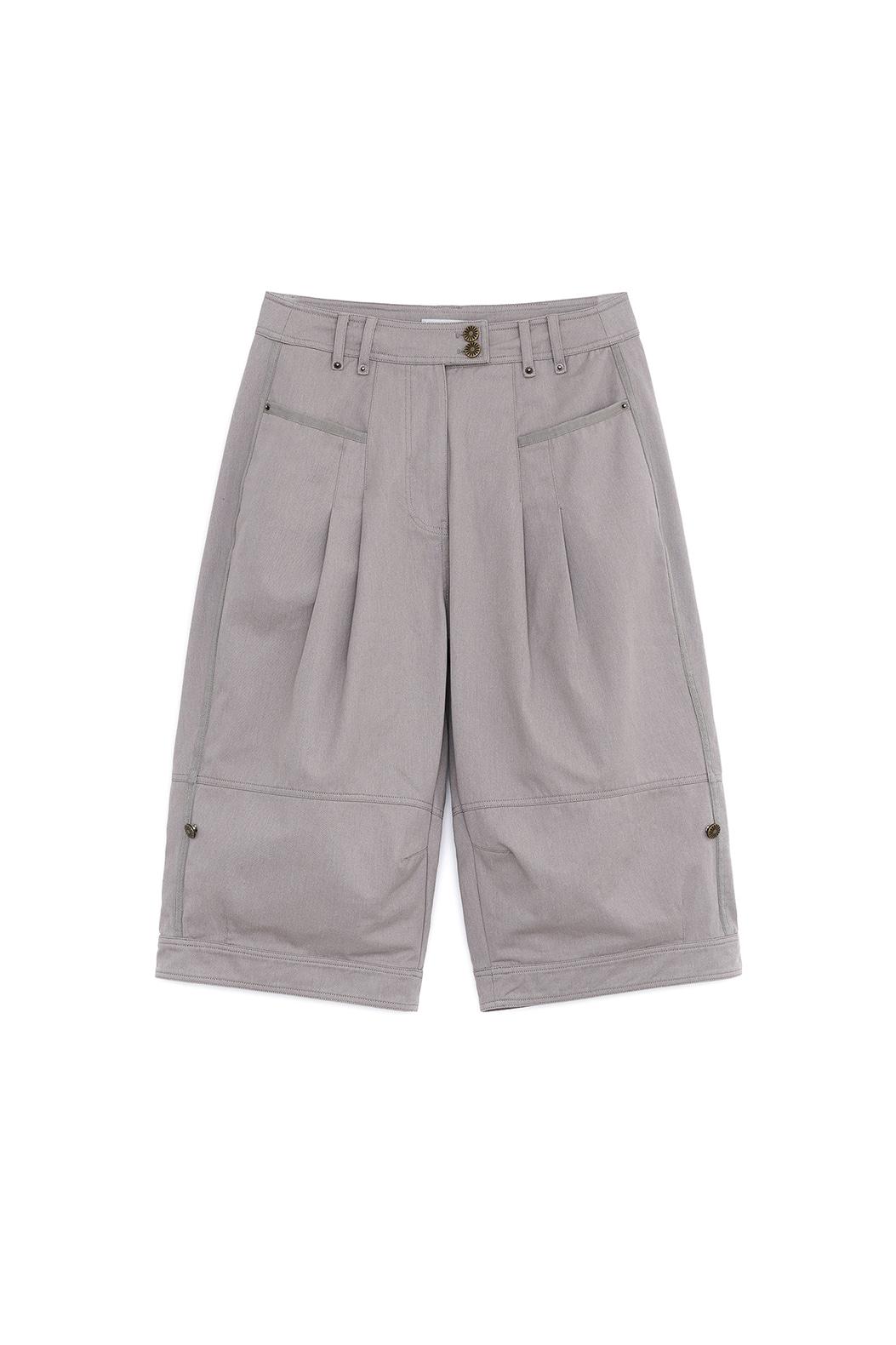 Balloon pintuck capri pants (Pink Beige)