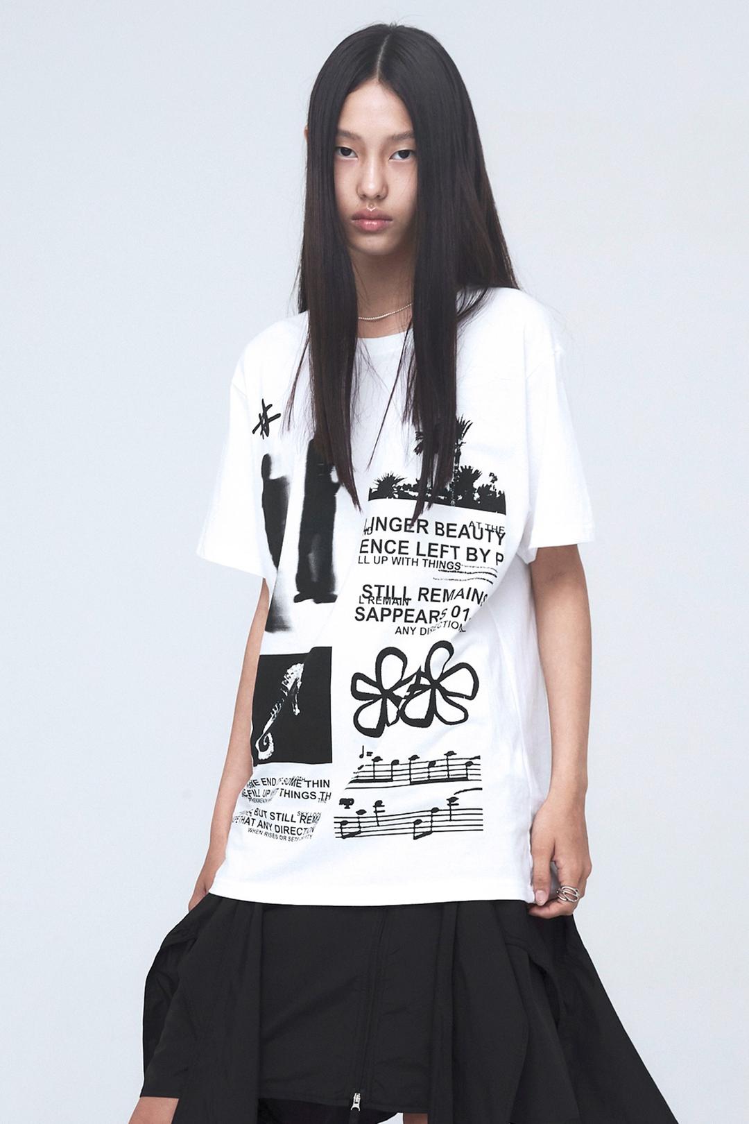 COLLAGE BASIC T-SHIRT (UNISEX) WHITE