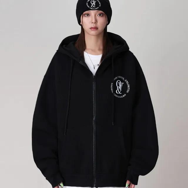 [MADE] 오리지널 서클 레터링 오버핏 기모 후드집업