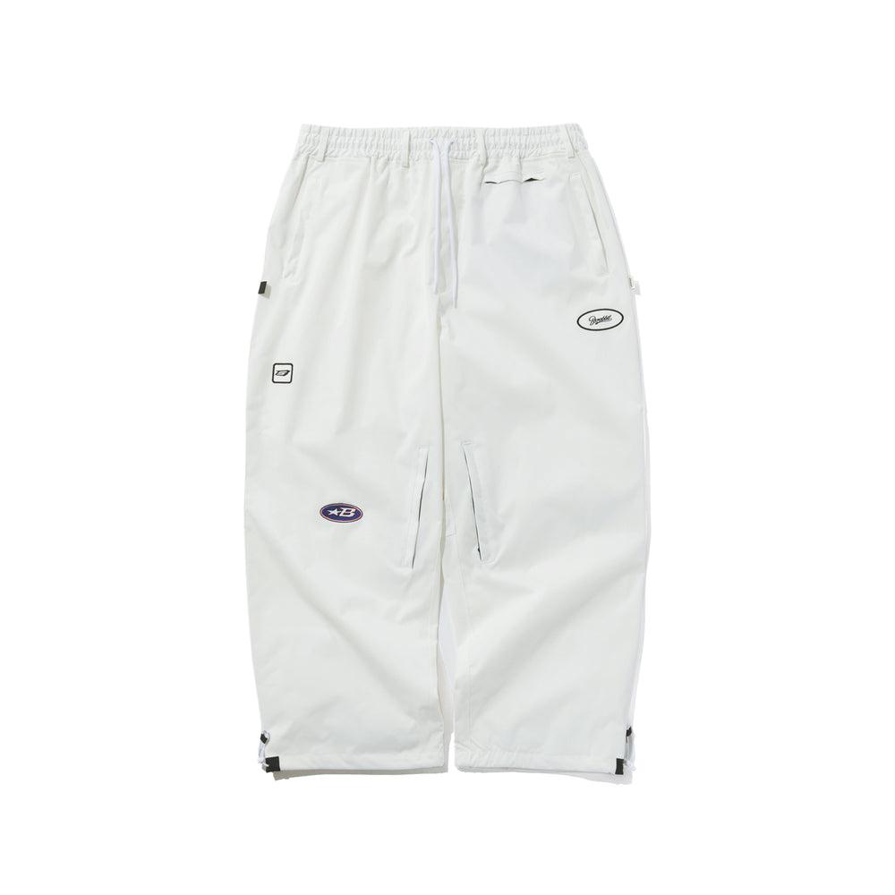 비에스래빗 2425 BSRABBIT VARIETY PATCH SUPER WIDE VENTILATION PANTS WHITE 스노우 보드복 팬츠