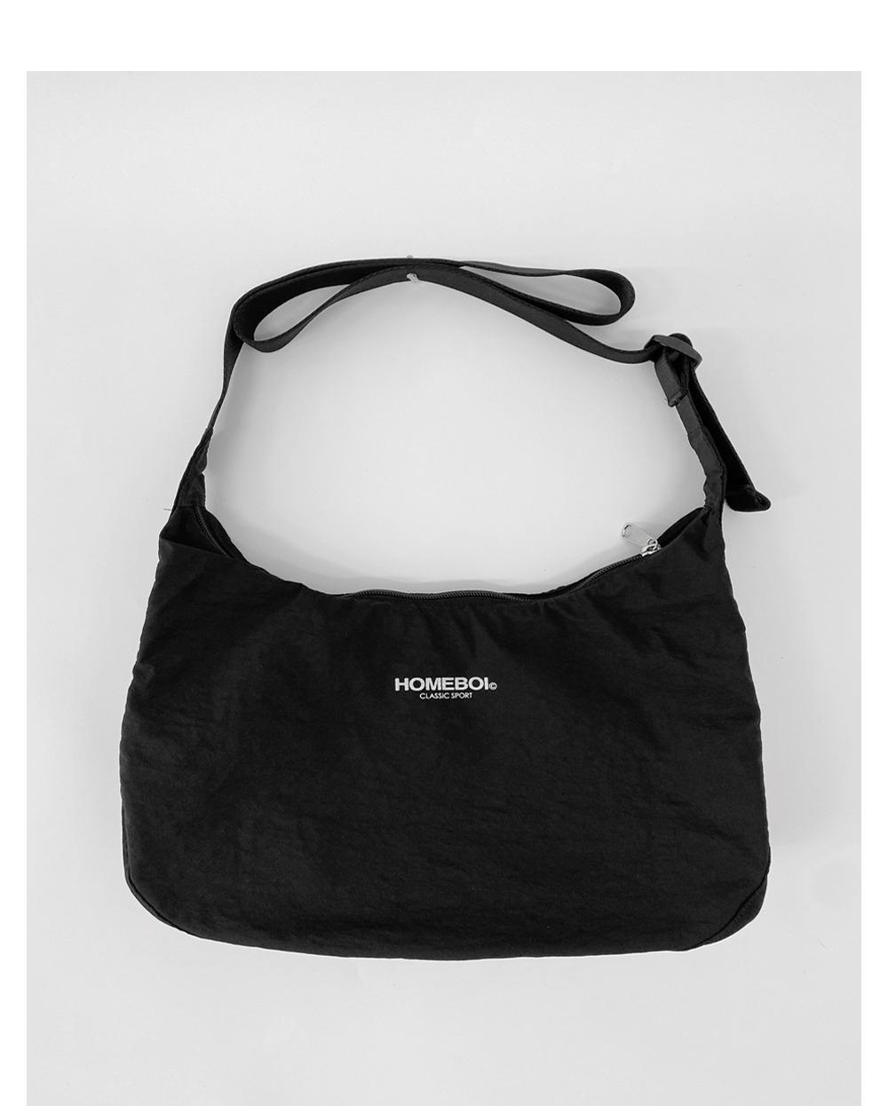 nylon crossbody bag - black