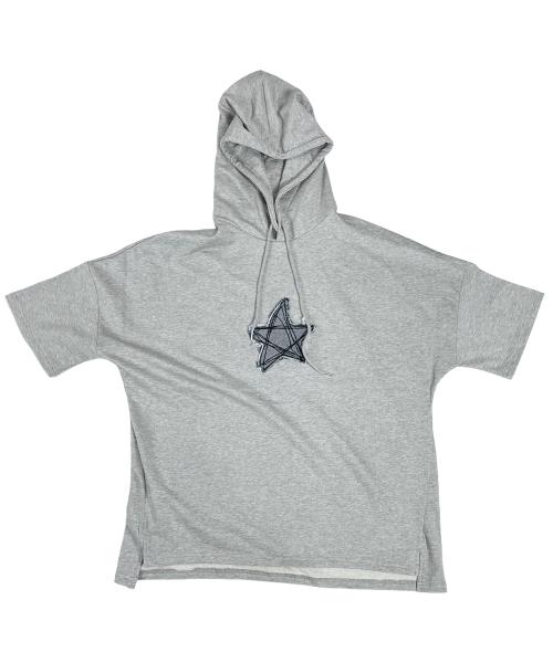Doodle Star Half Sleeve Hoodie (Melange gray)