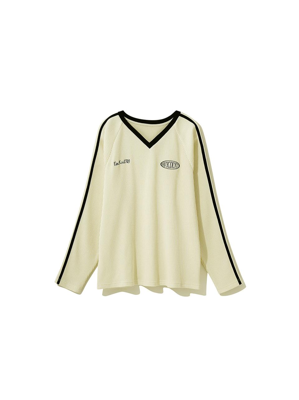 5th) Habi Waffle Jersey Top (Ecru)