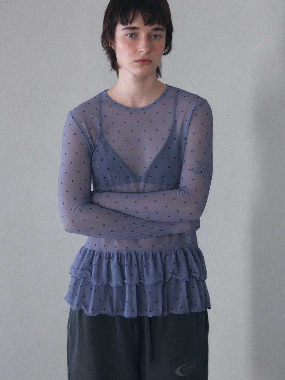 Dot see-through tee_3color