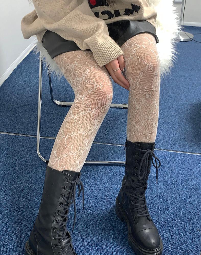 자가드 플라워 망사 레이스 스타킹 3컬러 섹시스타킹 힙스타일