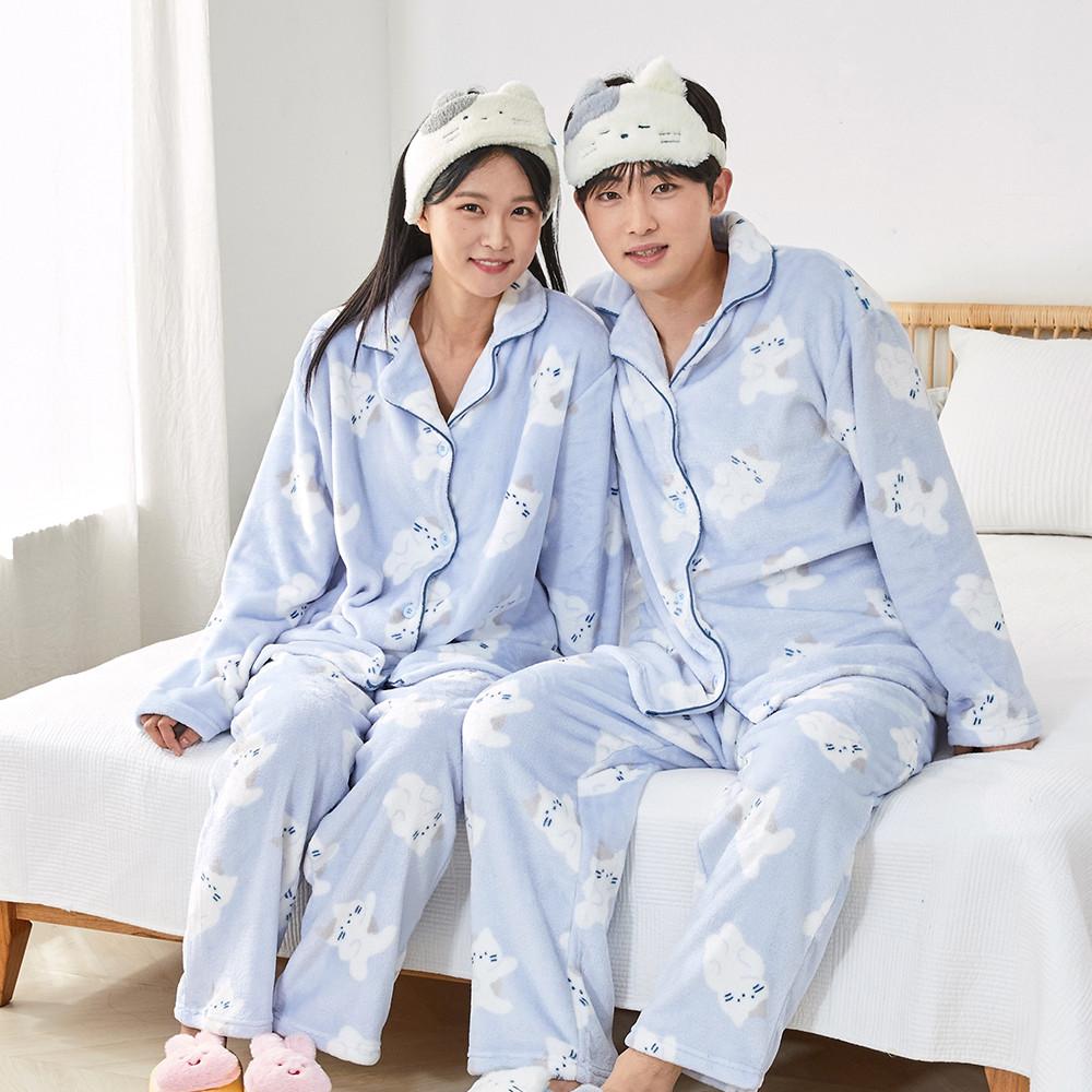 버터샵 춤추는 밀크캣 극세사 파자마 상하세트(공용)