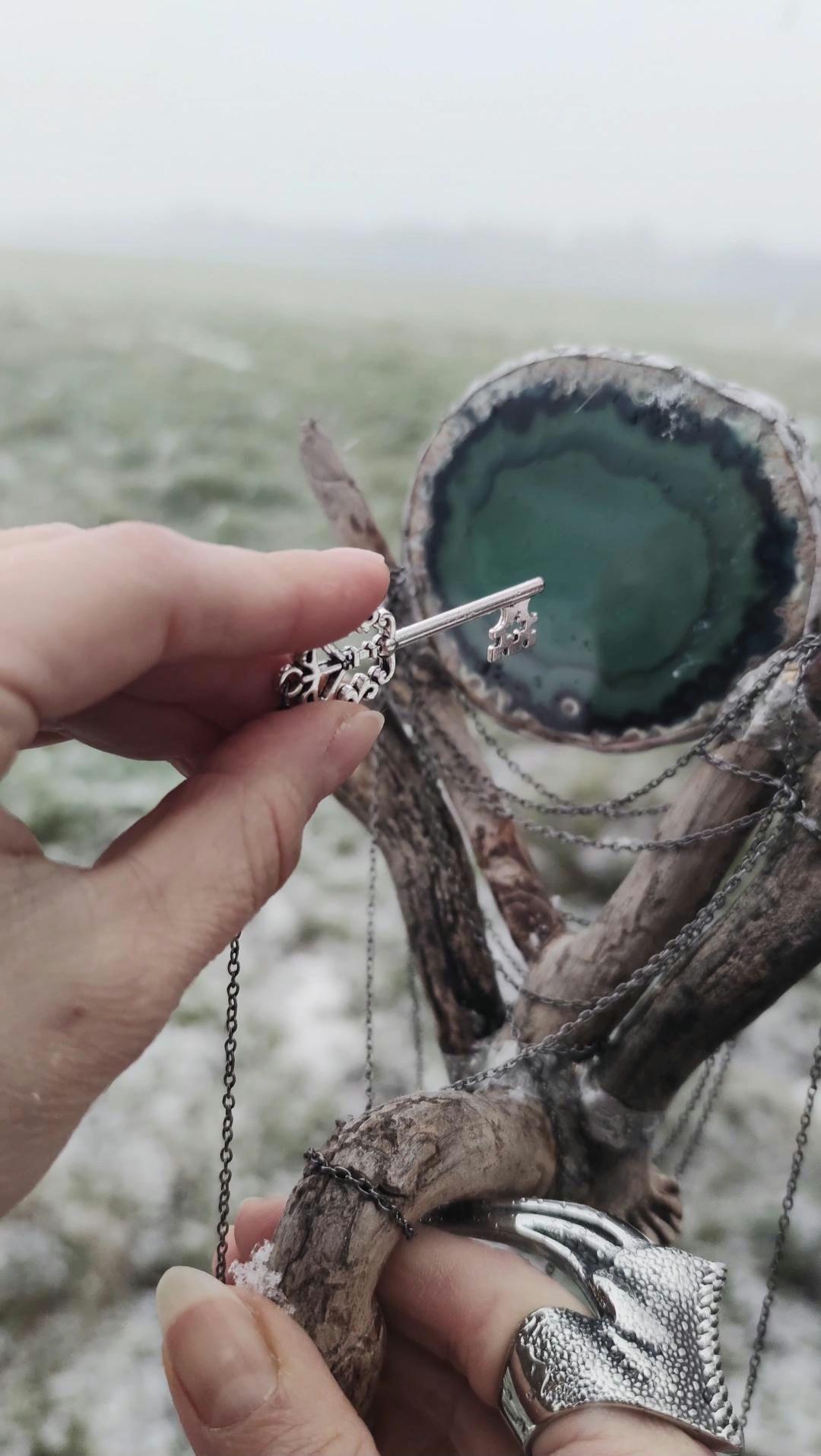 Weeping Witch Portal Divination Mirror Claw Deer Antler Runes Unique Spells Witchcraft wand twig crystal branch amulet  healing Obsidian