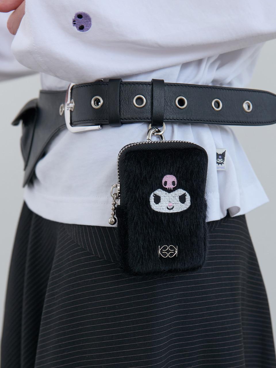 Kuromi Fur Mini Pocket Black