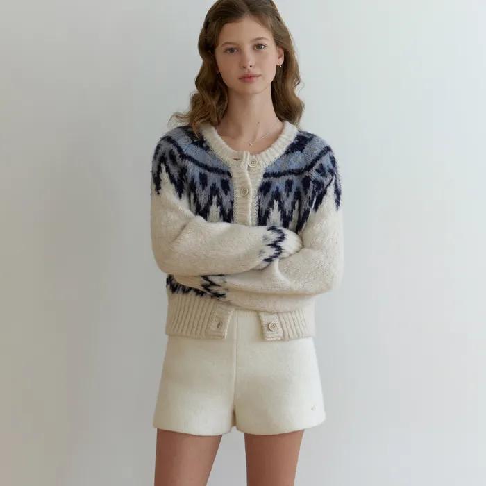 Lodge nordic knit cardigan (cream)