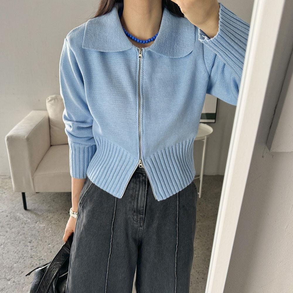 슈벨 카라 니트 투웨이 가디건 집업 3color