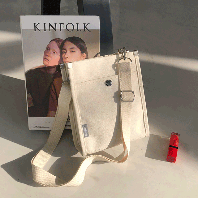 [국내제작] 캔버스 핸드폰 가방 미니 크로스 에코백 (2color)