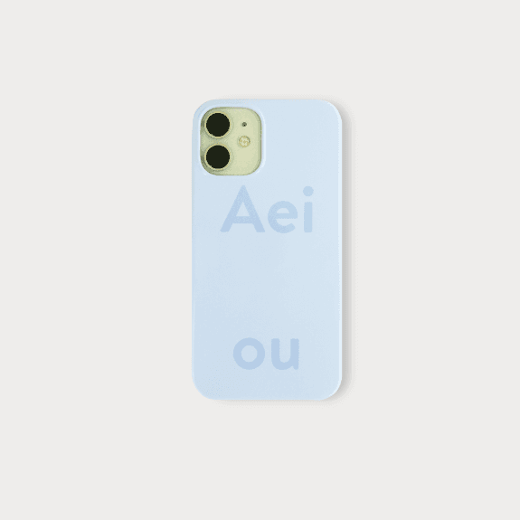 Aeiou Phone case Glossy Pastel Blue
