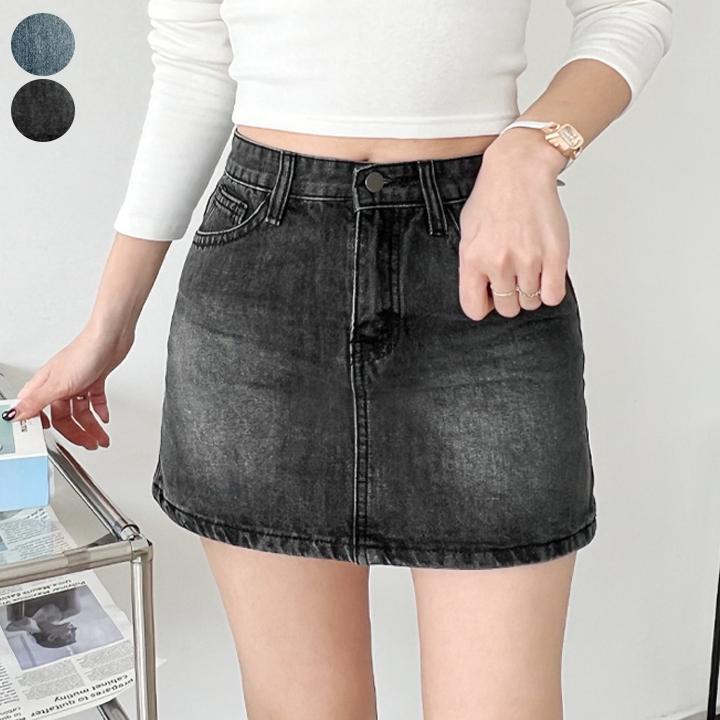 [라스트찬스]가비진 여성용 데님 로우라이즈 미니 스커트 청치마 키작녀 치마
