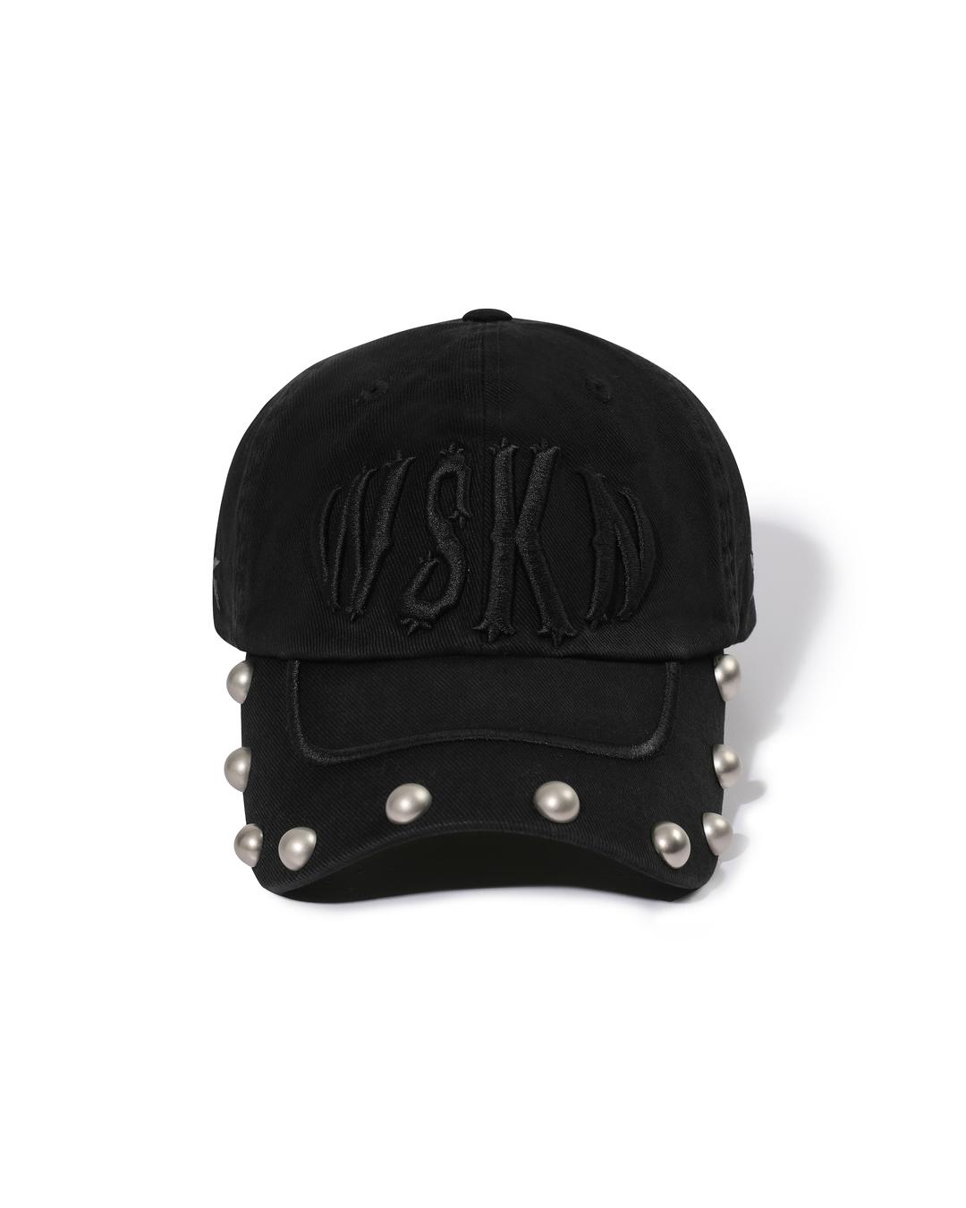 WSKN EMBROIDERED STUD CAP(BLACK)