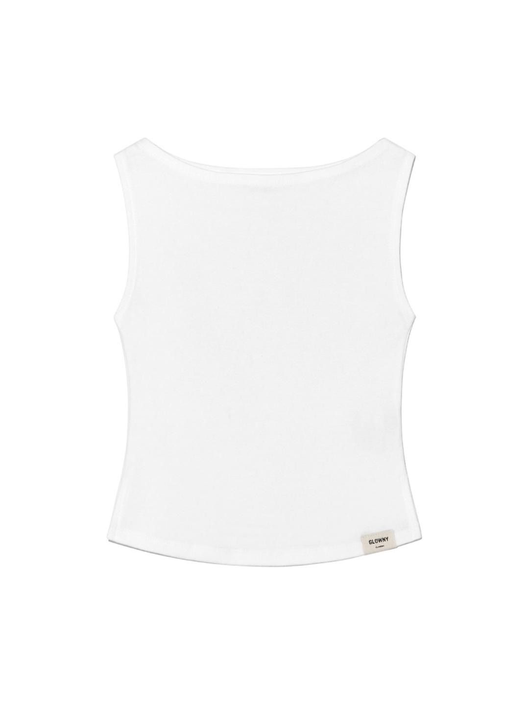 G SLIT SLEEVELESS TOP (WHITE)