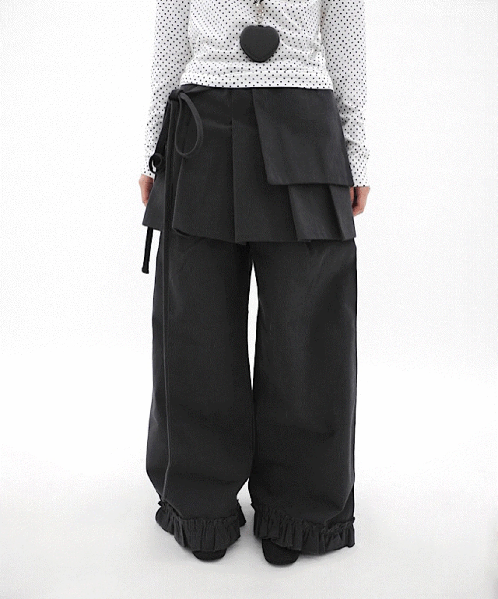 [오늘출발]플리츠 랩 스커트팬츠