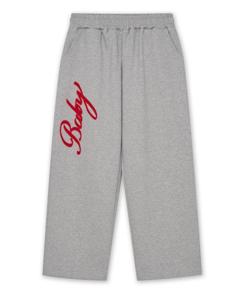 레터링 베이비 부클 팬츠 그레이