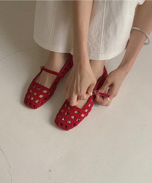 violet maryjane 펀칭 메리제인 플랫 1cm 2color